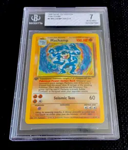 Machamp Rare 1999 Base 1st Edition Thin Stamp #8 Hologram Pokemon BGS 7 - Image 1