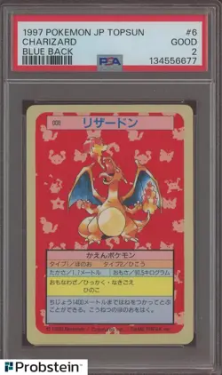1997 Pokemon Japanese Topsun Blue Back #6 Charizard PSA 2 GD - Image 1