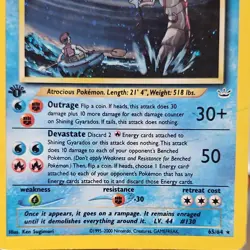 Pokemon Shining Gyarados Neo Revelation 65/64 Holo Secret Rare 1st Edition Engl. - Image 2