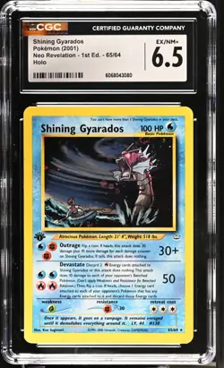 POKEMON CGC 6.5 Shining Gyarados 65/64 Neo Revelation - 1st Edition Secret Rare - Image 1
