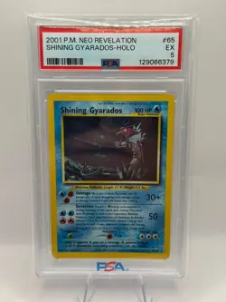 POKEMON SHINING GYARADOS NEO REVELATION 65 HOLO SECRET RARE 114 PSA 5 INVEST - Image 1