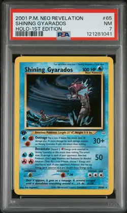 Pokemon Shining Gyarados Neo Revelation 1st Edition Holo Secret Rare #65 PSA 7 - Image 1