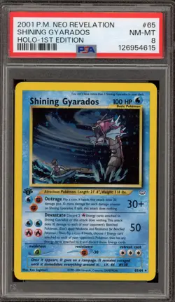 Pokemon Shining Gyarados Neo Revelation 1st Edition Holo Secret Rare #65 PSA 8 - Image 1