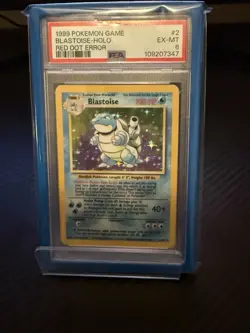 1999 Pokemon Game Blastoise Holo Red Dot Error Psa 6🚨 Low Pop 🚨 - Image 1
