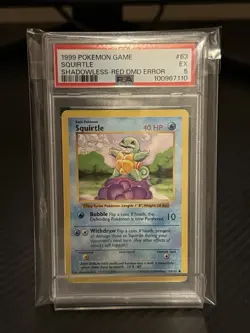 Squirtle Base Set Shadowless Red Diamond Error PSA 5 🚨 LOW POP 🚨 - Image 1
