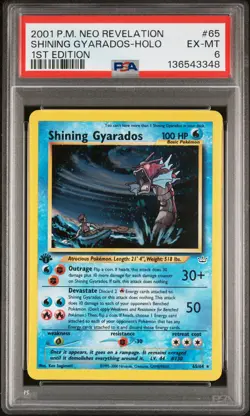 2001 POKEMON NEO REVELATION 1ST EDITION #65 SHINING GYARADOS-HOLO PSA 6 - Image 1