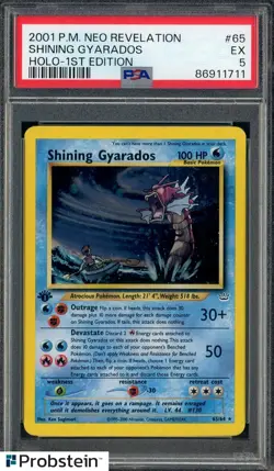 2001 Pokemon Neo Revelation #65 Shining Gyarados Holo 1st Edition PSA 5 EX - Image 1