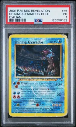PSA 1 Pokemon Shining Gyarados 65/64 Neo Revelation Holo ITALIAN - Image 1