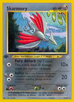 Skarmory - 23/64 - Pokemon Neo Revelation 1st Edition Rare Card WOTC MP - Image 1