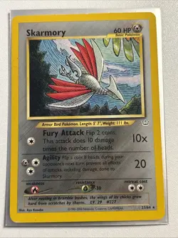 Skarmory 23/64 Neo Revelation Regular Pokemon Card VTG WoTC MP RARE - Image 1