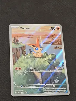 Pokemon TCG Victini #208 Scarlet & Violet Promo Full Art Holo Card - Image 1