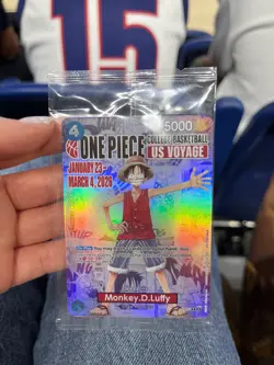 One Piece CCG Monkey.D.Luffy College Basketball Trading Card - Image 1
