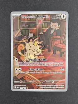 Pokemon Card Team Rocket’s Meowth 203/182 Illustration Rare Destined Rivals - Image 1
