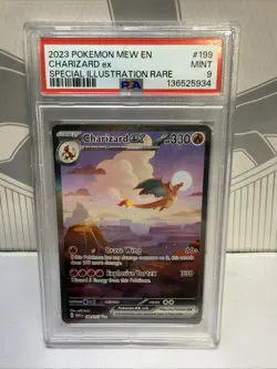Pokemon TCG Charizard EX 199/165 SV Scarlet & Violet 151 Card PSA 9 Mint - Image 1