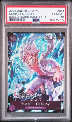 PSA 10 Luffy P-041 PROMO BANDAI CARD GAME Fest World Tour One Piece（13） - Image 1