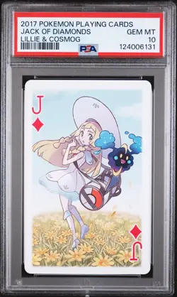 2017 POKEMON PLAYING CARDS LILLIE, GLADION & LUSAMINE JACK OF DIAMONDS PSA 10 - Image 1