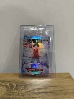 One Piece College Basketball US Voyage Luffy Card IN HAND - UNOPENED W/ Poster - Image 1