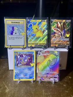 Pokemon Lot Of 5 Cards, Salamence, Pikachu, Zamazenta, Dark Gyarados, Trainer - Image 1