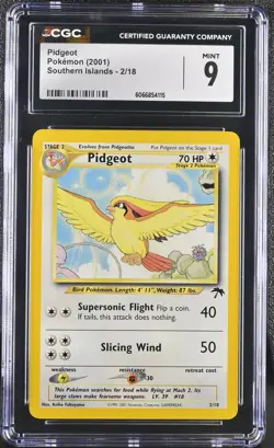 CGC 9 MINT Pidgeot 2001 Southern Islands 2/18 Pokemon Card - Image 1