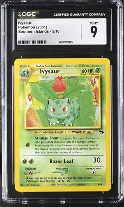 CGC 9 MINT Ivysaur 2001 Southern Islands 5/18 Pokemon Card - Image 1