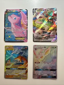 DAMAGED HP MP Pokemon Card Lot MEW EX, LEAFEON EX, SNORLAX VMAX, 80+ Cards - Image 1