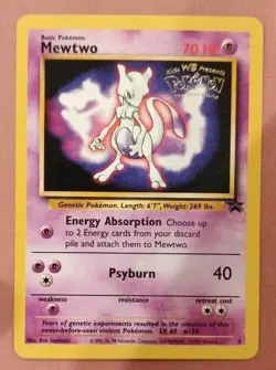WOTC Black Star Promotional Pokemon Card Mewtwo #3 - Image 1