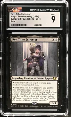 REV, TITHE EXTRACTOR Foundations Jumpstart Rare CGC 9 MTG [Nostalgium] - Image 1