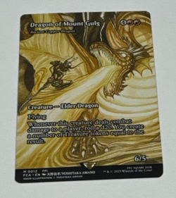 MTG MAGIC THE GATHERING ANCIENT COPPER DRAGON ALT ART BORDERLESS MOUNT GULG - Image 1