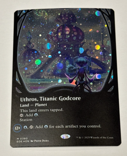 MTG MAGIC THE GATHERING UTHROS TITANIC GODCORE GALAXY FOIL BORDERLESS - Image 1