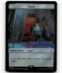 FOIL - MTG Food (0014) Clue Double-Sided Token - Universes Beyond: Fallout - Image 1