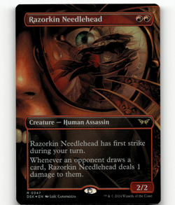 FOIL - MTG Razorkin Needlehead (Borderless) #347 - Duskmourn: House of Horror - Image 1