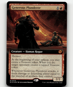 FOIL - MTG Generous Plunderer (Extended Art) 76 - Outlaws of Thunder Junction - Image 1