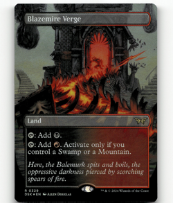 FOIL - MTG Blazemire Verge (Borderless) #329 - Duskmourn: House of Horror - Image 1