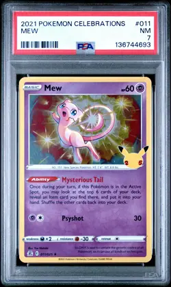 2021 POKEMON CELEBRATIONS #011 MEW PSA 7 - Image 1