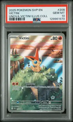 2025 POKEMON SVP PROMO UNOVA VICTINI ILLUSTRATION COLLECTION #208 VICTINI PSA 10 - Image 1