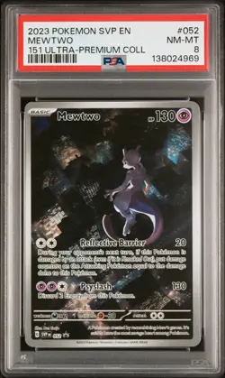 2023 POKEMON SVP PROMO 151 ULTRA-PREMIUM COLLECTION #052 MEWTWO PSA 8 - Image 1