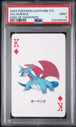 2003 POKEMON SAPPHIRE VERSION PLAYING CARDS KING OF DIAMONDS SALAMENCE PSA 9 - Image 1