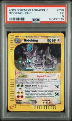 2003 POKEMON AQUAPOLIS #150 NIDOKING-HOLO PSA 5 - Image 1