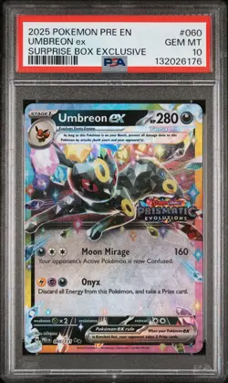 2025 POKEMON PRE EN-PRISMATIC EVOLUTIONS #060 UMBREON EX PSA 10 - Image 1