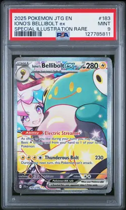 2025 POKEMON JTG SPECIAL ILLUSTRATION RARE #183 IONO'S BELLIBOLT EX PSA 9 - Image 1