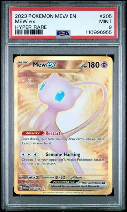 2023 POKEMON MEW EN-151 HYPER RARE #205 MEW EX PSA 9 - Image 1