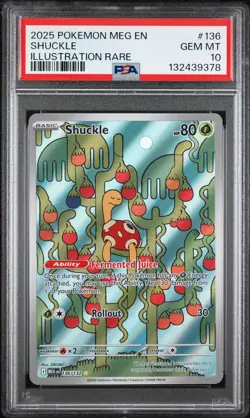 2025 POKEMON MEG EN-MEGA EVOLUTION ILLUSTRATION RARE #136 SHUCKLE PSA 10 - Image 1