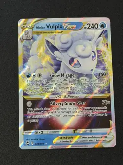 Pokemon TCG - Alolan Vulpix VSTAR Ultra Rare Holo - 034/195 - Silver Tempest NM - Image 1