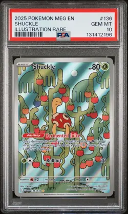 2025 POKEMON MEG EN-MEGA EVOLUTION ILLUSTRATION RARE #136 SHUCKLE PSA 10 - Image 1
