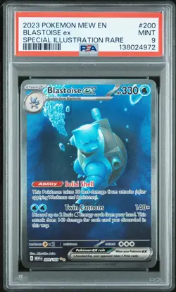 2023 POKEMON MEW EN-151 SPECIAL ILLUSTRATION RARE #200 BLASTOISE EX PSA 9 - Image 1