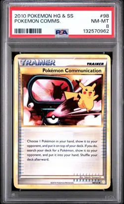 2010 POKEMON HEARTGOLD & SOULSILVER #98 POKEMON COMMUNICATION PSA 8 - Image 1