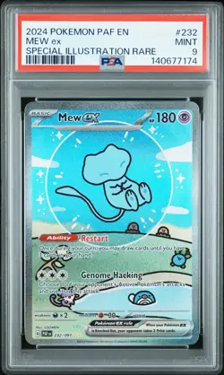 2024 POKEMON PAF EN-PALDEAN FATES SPECIAL ILLUSTRATION RARE #232 MEW EX PSA 9 - Image 1