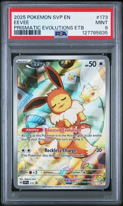 2025 POKEMON SVP EN-SV BLACK STAR PROMO #173 EEVEE PSA 9 - Image 1