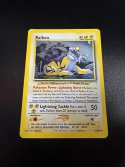 Raikou Holo #13/64 Pokemon 2000 Neo Revelation Unlimited - MP+ - Fast Ship - Image 2