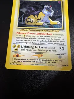 Raikou Holo #13/64 Pokemon 2000 Neo Revelation Unlimited - MP+ - Fast Ship - Image 4